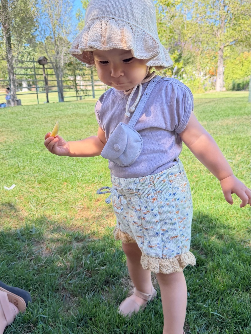 Misha & Puff Scalloped Hem Shorts in Seashore Confetti 18-24M